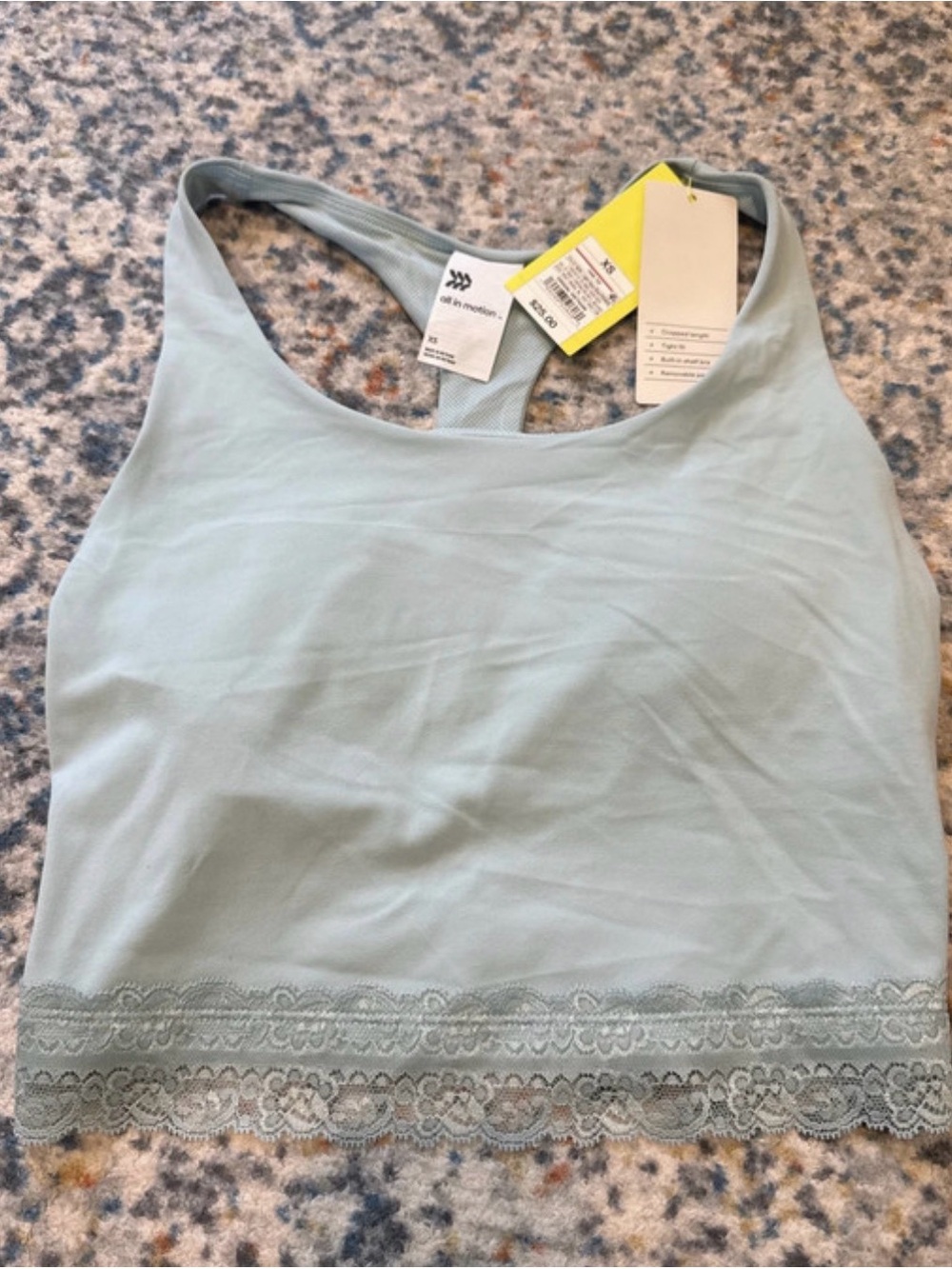 all in motion Pale Blue Lace-Trim Sports Bralette